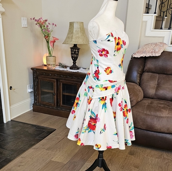 Nwt RIMINI 100% COTTON Sakowitz flower tea dress 10 - Picture 10 of 15